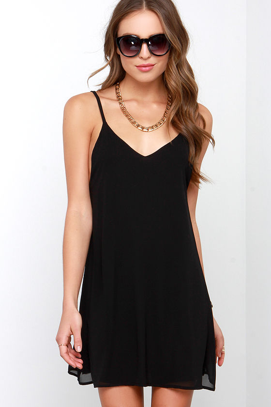Chic Black Dress - Cutout Dress - Shift Dress - $38.00
