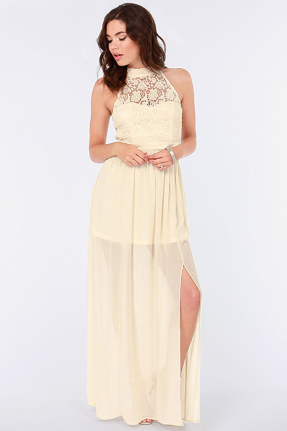 Beautiful Cream Dress - Lace Dress - Maxi Dress - $77.00 - Lulus