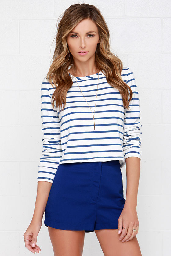 Royal Blue Shorts HighWaisted Shorts 38.00 Lulus