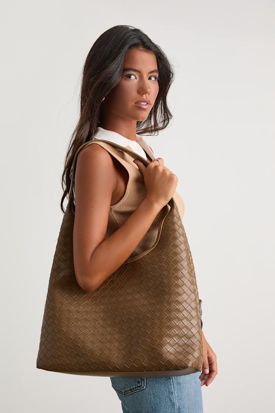 Lulus Rayla Brown Woven Tote Bag In Brown