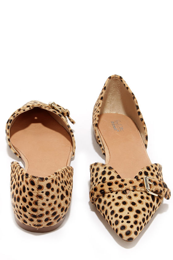 leopard flats pointed toe