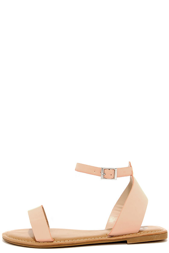 Cute Peach Sandals - Ankle Strap Sandals - $18.00 - Lulus