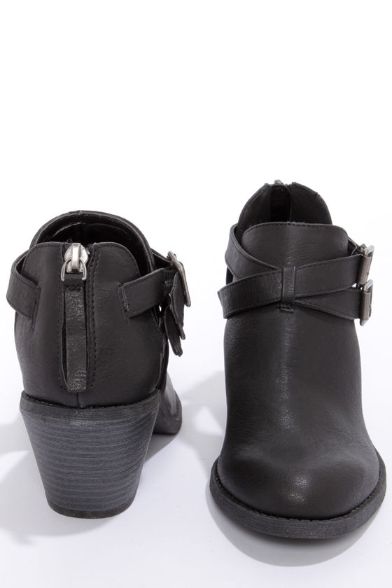 Madden Girl Genus - Black Boots - Ankle Boots - Cutout Boots - $59.00