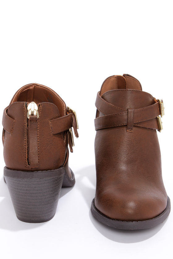 Madden Girl Genus - Cognac Boots - Ankle Boots - Cutout Boots - $59.00