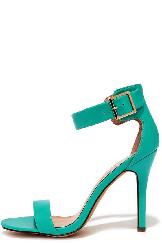 aqua satin heels