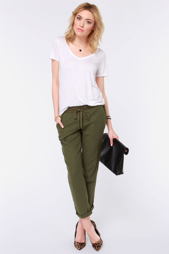 Roxy Ivy Olive Green Pants