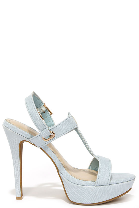 powder blue strappy heels