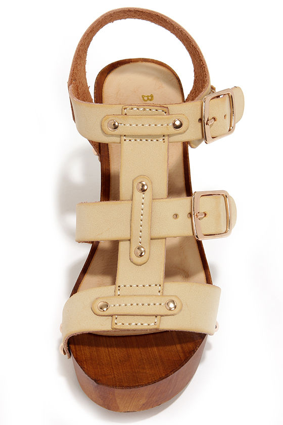 Cute Beige Heels - High Heel Sandals - Caged Sandals - $34.00