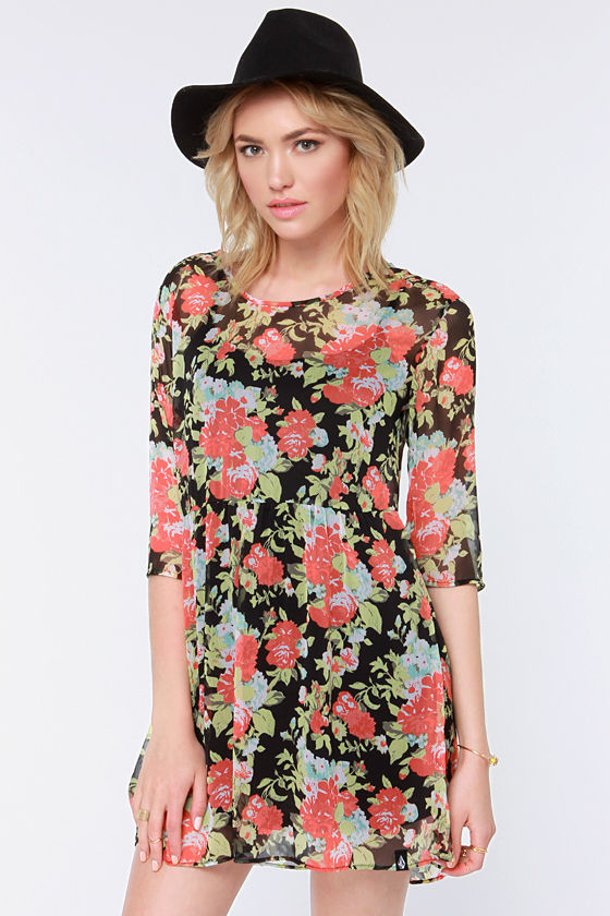 Volcom Rosebud Dress - Babydoll Dress - Floral Print Dress - $49.50 - Lulus