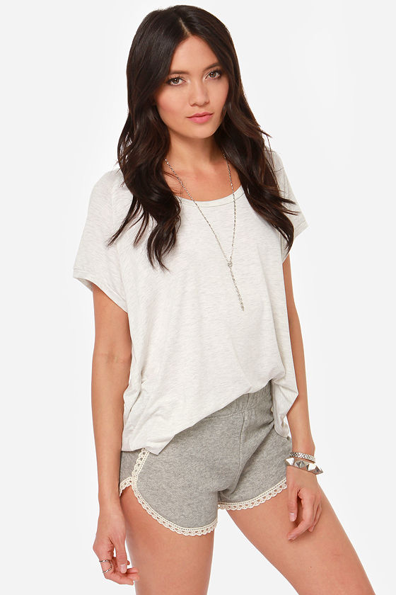 Cute Grey Shorts - Lace Shorts - $30.00 - Lulus