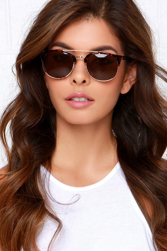 Cool Tortoise Sunglasses - Brown and Gold Sunglasses - $13.00 - Lulus