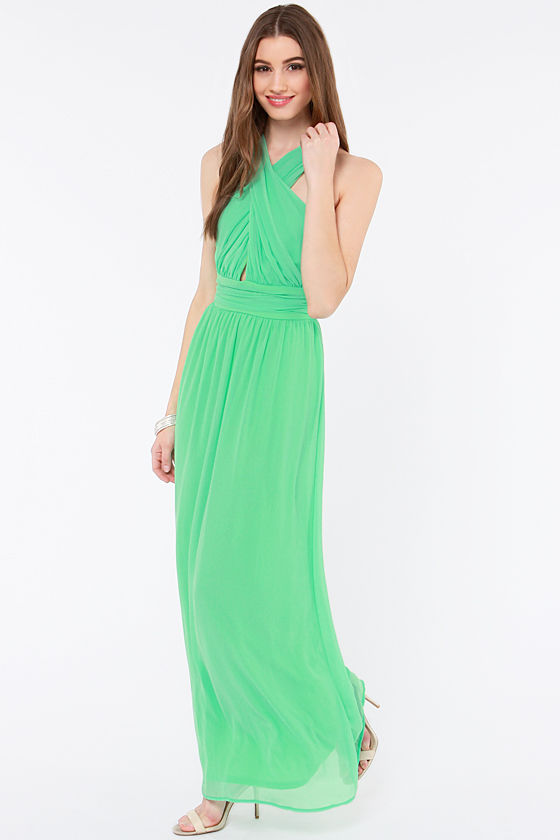 lulus green maxi
