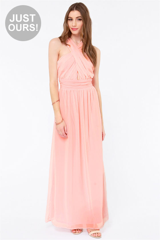 pink chiffon maxi