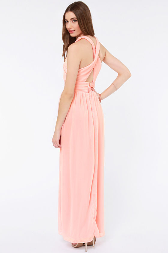 Pretty Light Pink Dress - Chiffon Dress - Maxi Dress - $62.00