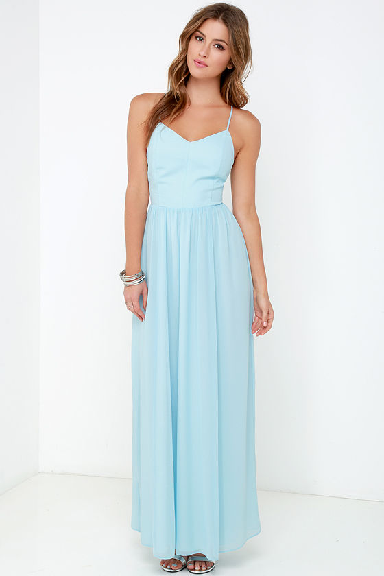 flowy blue maxi dress