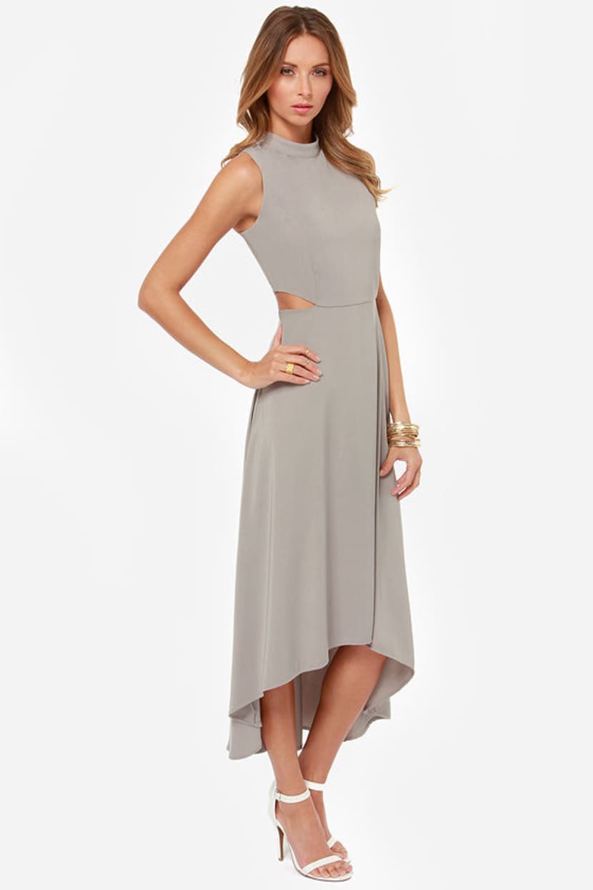 high low grey dress Beautiful Grey Dress - High-Low Dress - Midi Dress - $60.00