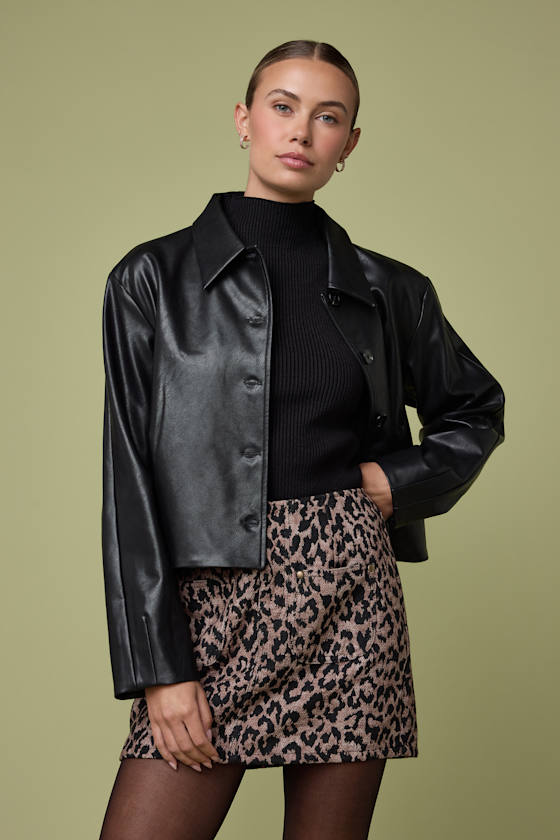 Lulus Bixy Brown Leopard Print Tweed Mini Skirt In Animal Print