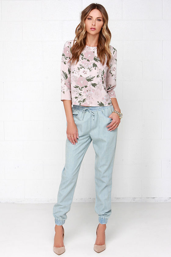 light blue jogging pants