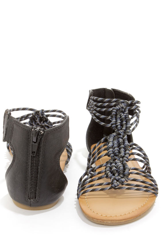 Madden Girl Knots Black Sandals Strappy Sandals 39.00