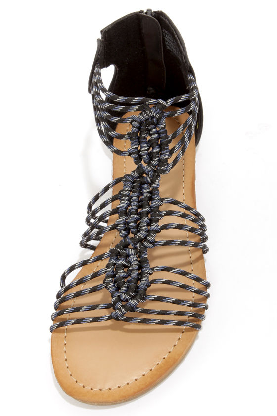 Madden Girl Knots Black Sandals Strappy Sandals 39.00