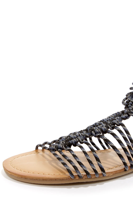 Madden Girl Knots Black Sandals Strappy Sandals 39.00