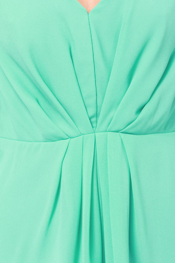 Cute Mint Green Romper - Mint Romper - Long Sleeve Romper - $42.00