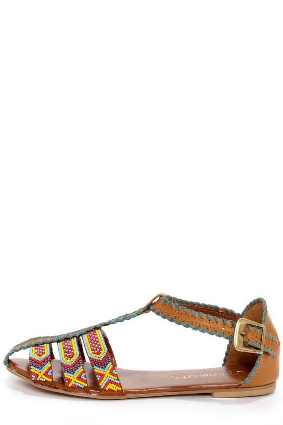 leather beaded sandals
