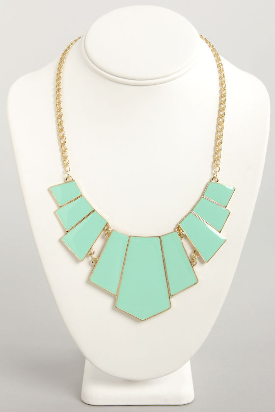 Pretty Mint Necklace Mint Green Necklace Statement Necklace 15.