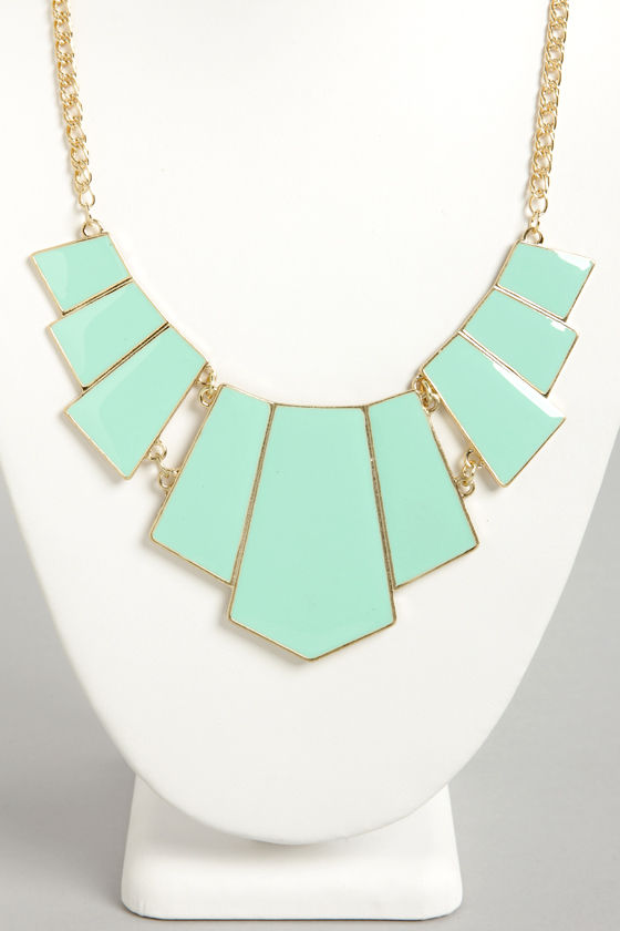 Pretty Mint Necklace Mint Green Necklace Statement Necklace 15.00