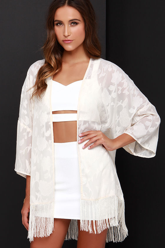 cream maxi kimono