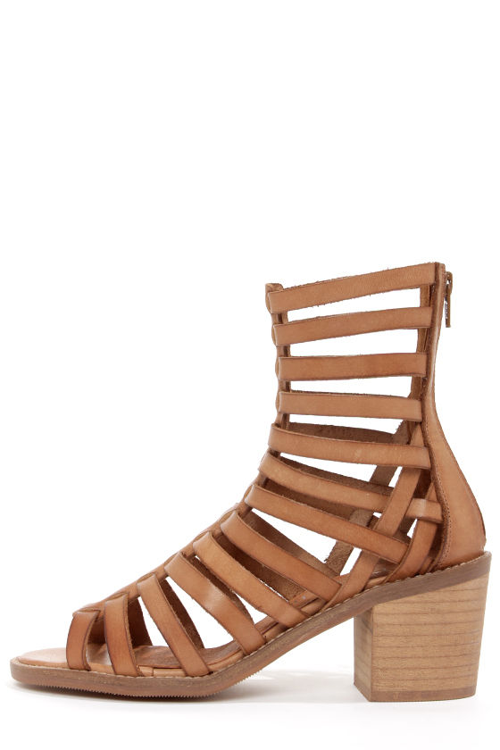 Cute Tan Sandals - Caged Sandals - High Heel Sandals - Tan Shoes - $179
