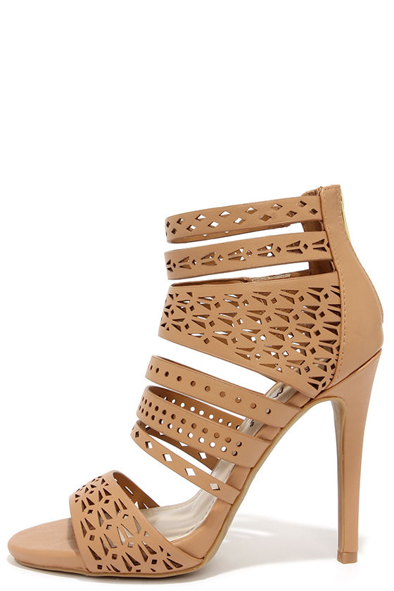 caged wedge heels