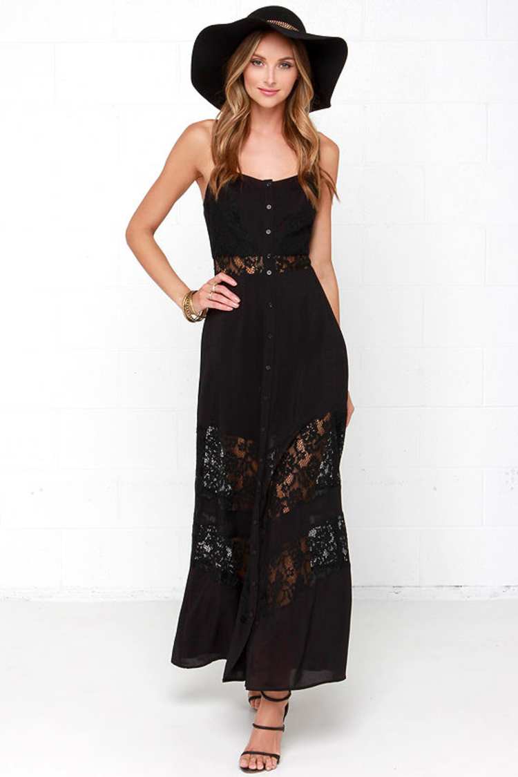 Ladakh One Love Dress - Black Maxi Dress - Lace Maxi Dress - Lulus