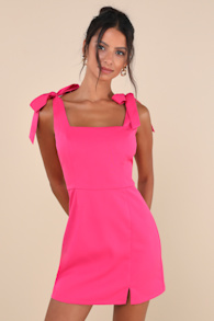 Your Sweetie Fuchsia Tie-Strap Mini Dress 1