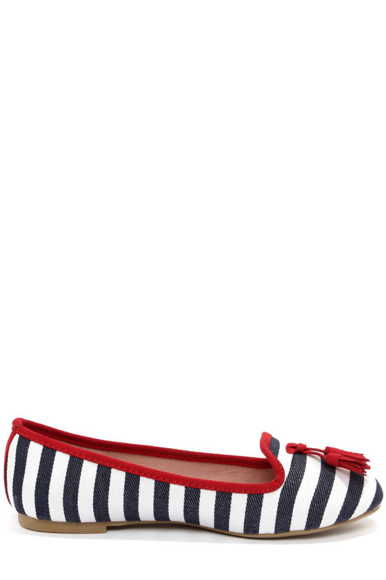 Cute Tassel Loafers - Striped Flats - Loafer Flats - $49.00