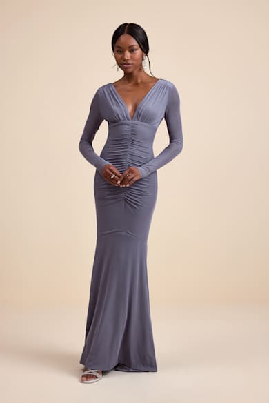 sachin and babi light blue dress Grey Evening Dress main image 1