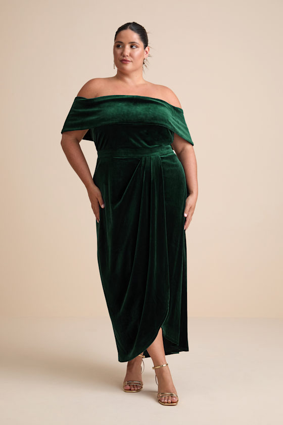 Emerald Green Maxi - Green Velvet Maxi - OTS Maxi Dress - Image 5