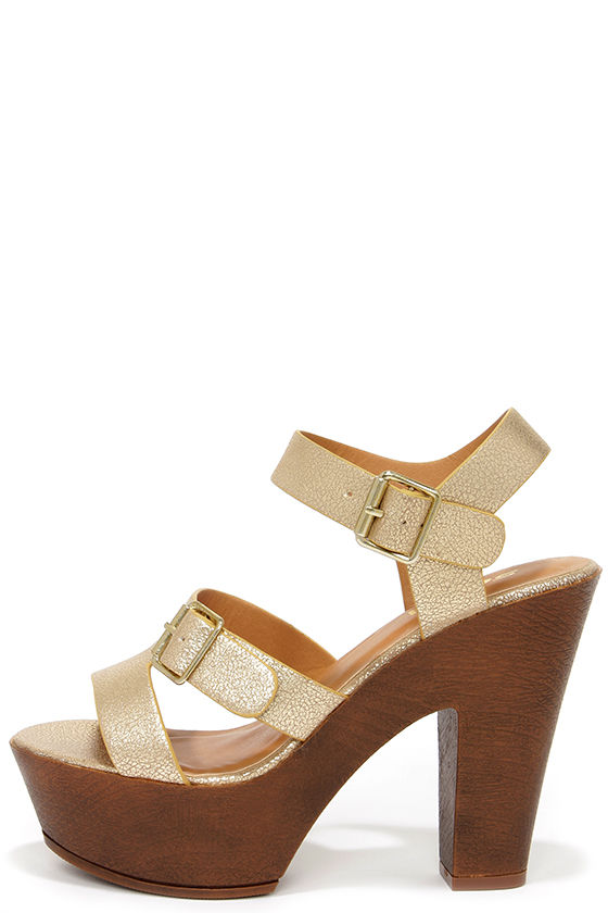 Cute Gold Sandals - High Heel Sandals - Platform Sandals - $28.00 - Lulus