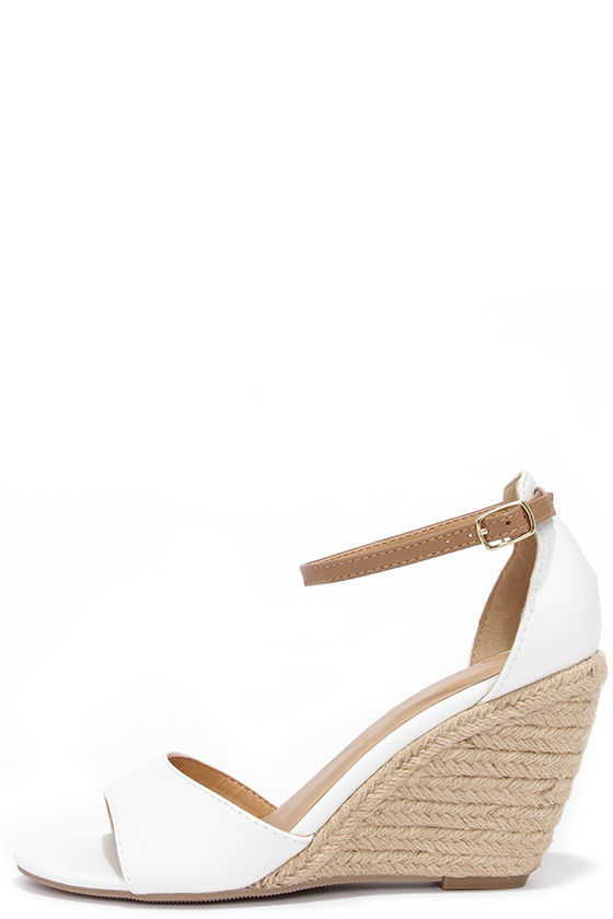 espadrille wedges in white