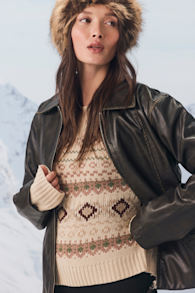 Aureyla Dark Brown Distressed Vegan Leather Jacket 1