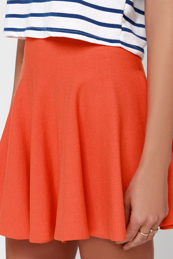 Orange Skirt Orange Skater Skirt Knit Skater Skirt 42.00