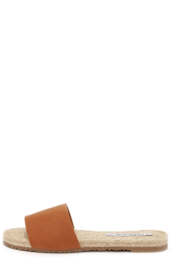 tan slip on sandals