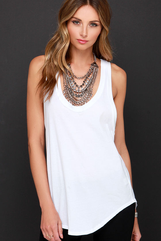 ivory satin tank top