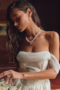 Kasey White Pearl Layered Charm Necklace 1