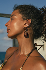 May 18KT Gold and Brown Statement Earrings 1