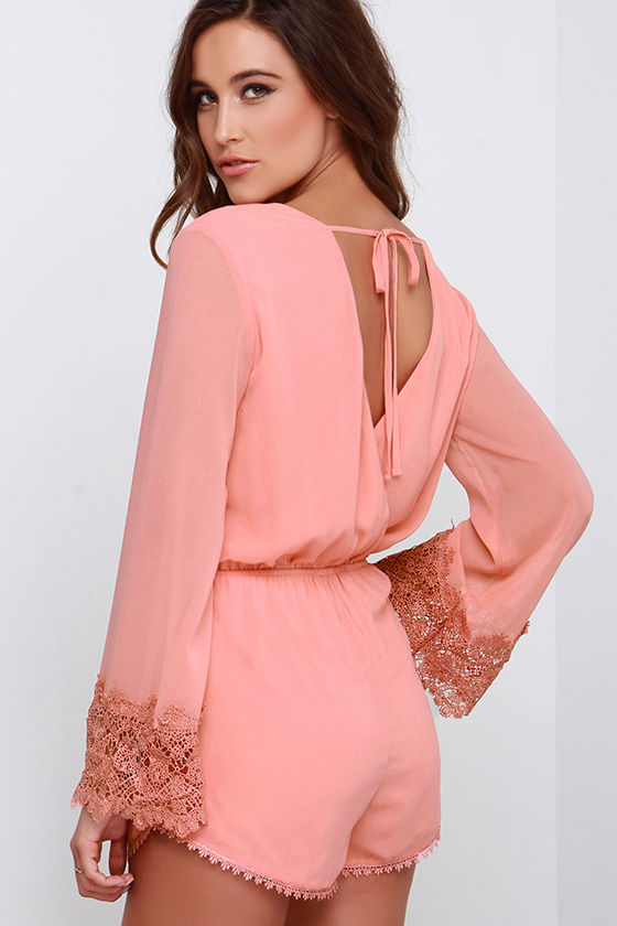 Pink long sleeve romper Clearance