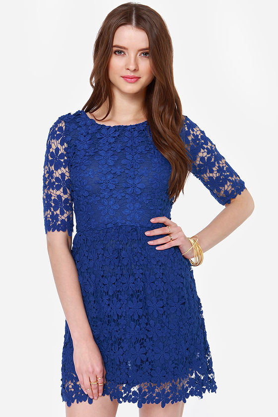 Bloom Service Blue Lace Dress