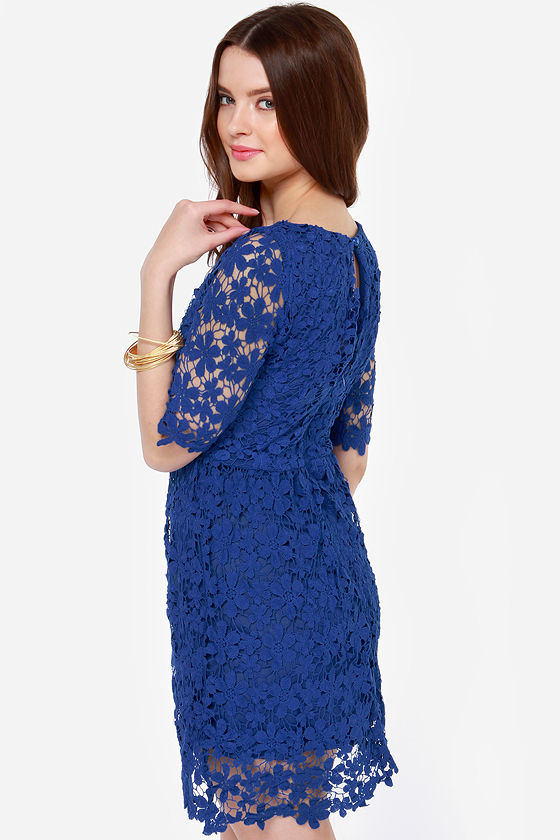 Pretty Blue Dress - Lace Dress - Crochet Dress - $77.00
