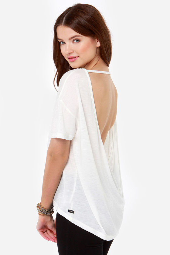 Obey Modern Lowback - Backless Top - Ivory Tee - $38.00 - Lulus
