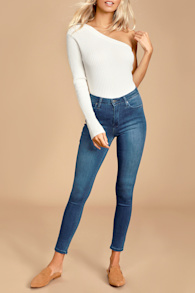 Aralia Dark Wash High-Rise Skinny Jeans 7